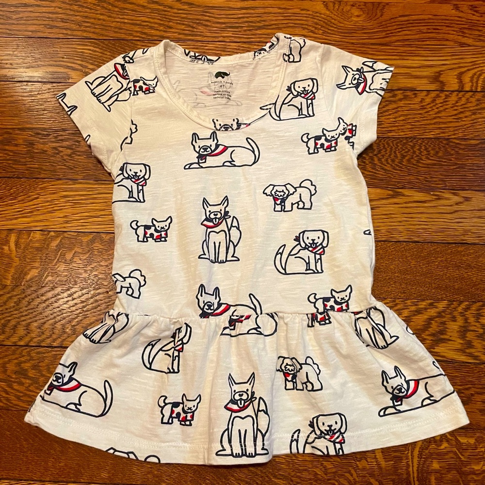 Monica & Andy Patriotic Dog Organic Cotton Peplum Top Size 4T